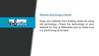Website Technology Checker Webrofiler.com