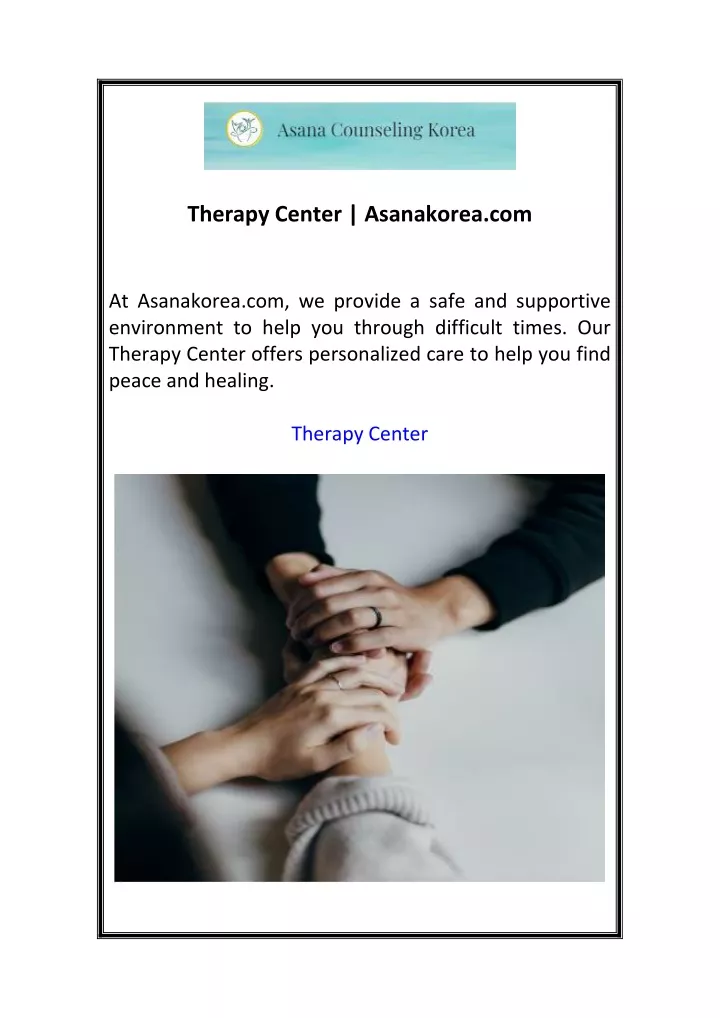 therapy center asanakorea com