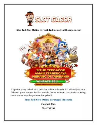 Situs Judi Slot Online Terbaik Indonesia  Lefthandjobs.com