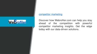 Competitor Marketing  Webrofiler.com