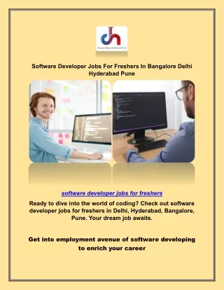 Software Developer Jobs For Freshers In Bangalore Delhi Hyderabad Pune