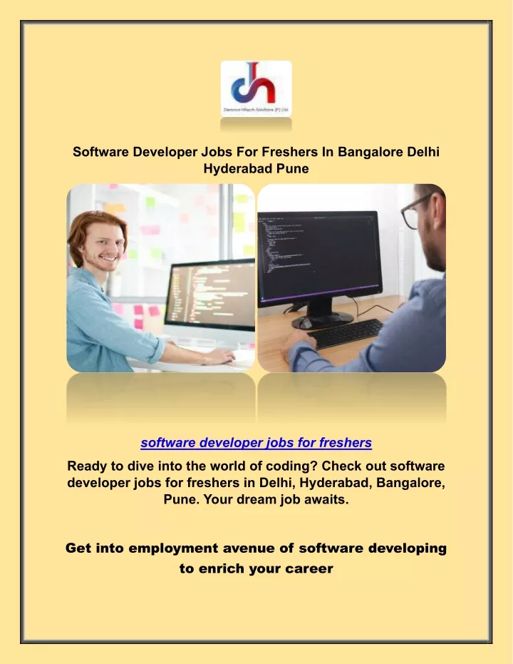 software developer jobs for freshers in bangalore