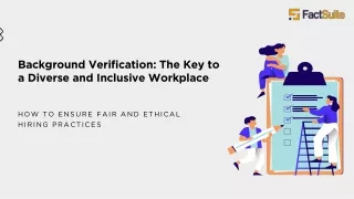 background verification the key to a diverse