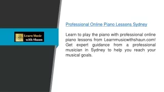 Professional Online Piano Lessons Sydney Learnmusicwithshaun.com