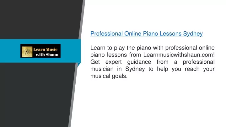 professional online piano lessons sydney learn