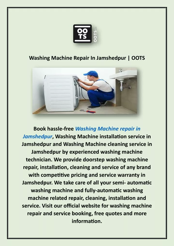 washing machine repair in jamshedpur oots