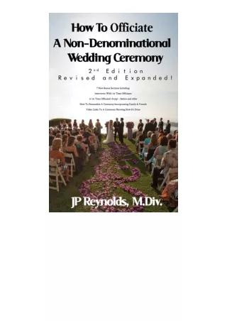 kindle book How To Officiate A Non-Denominational Wedding Ceremony: Revised and Expanded!