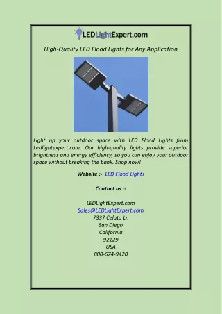 High-Quality LED Flood Lights for Any Application
