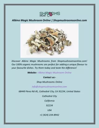Albino Magic Mushroom Online  Shopmushroomsonline.com