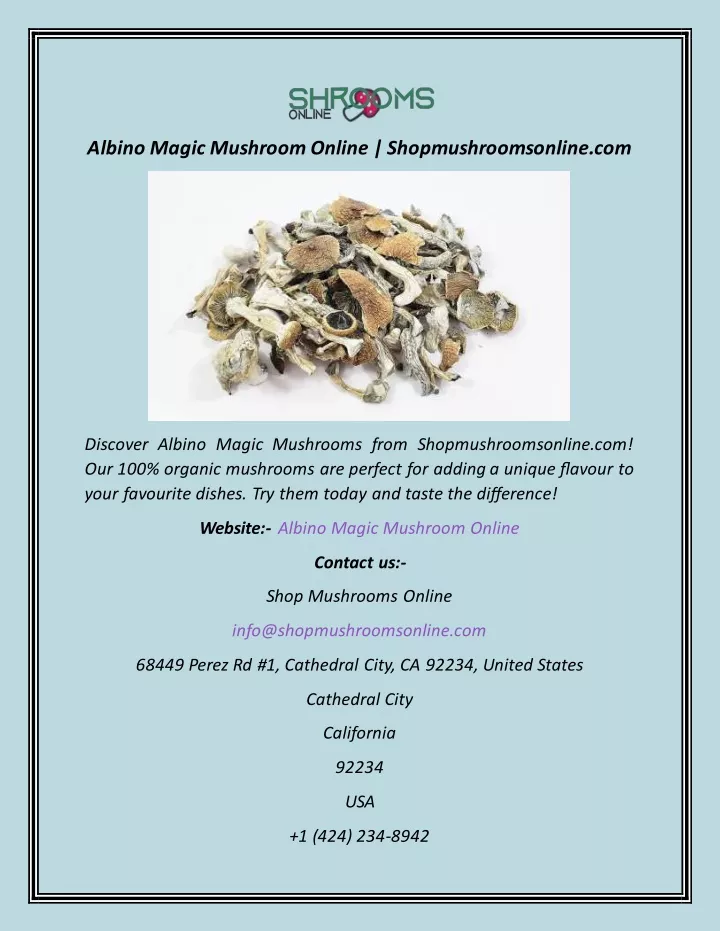 albino magic mushroom online shopmushroomsonline