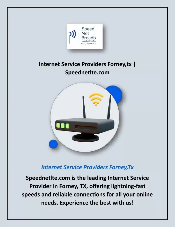 internet service providers forney tx speednetlte