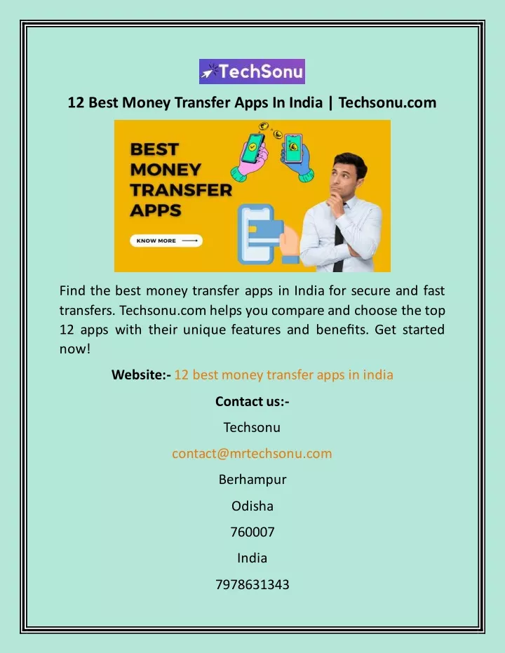 12 best money transfer apps in india techsonu com