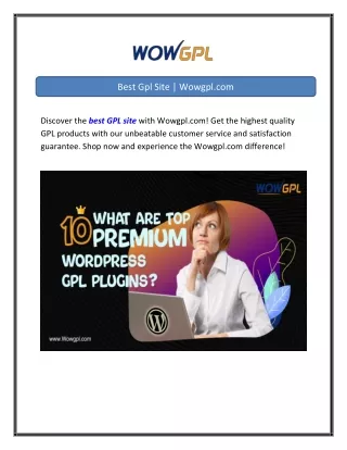 Best Gpl Site  Wowgpl.com