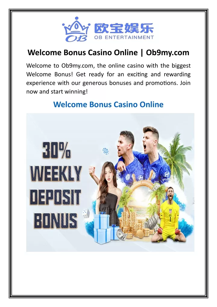 welcome bonus casino online ob9my com