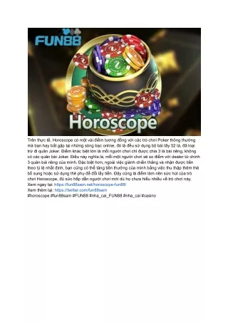 Horoscope - Game bài được anh em cược thủ yêu thích nhất năm 2023