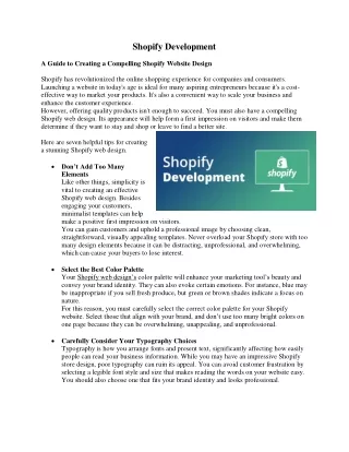 Shopify Development