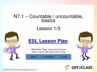 Countable And Uncountable Nouns – Free ESL Lesson Plan