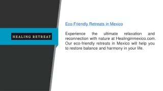 Eco-friendly Retreats In Mexico Healinginmexico.com