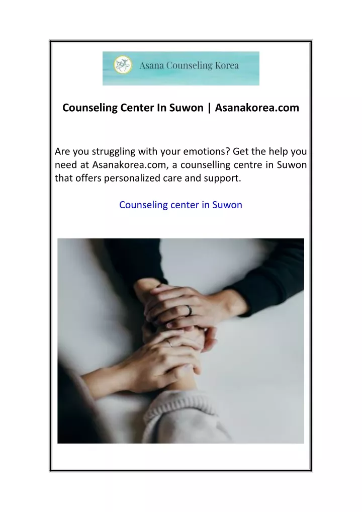 counseling center in suwon asanakorea com