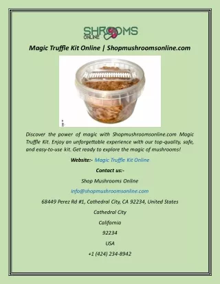 Magic Truffle Kit Online  Shopmushroomsonline