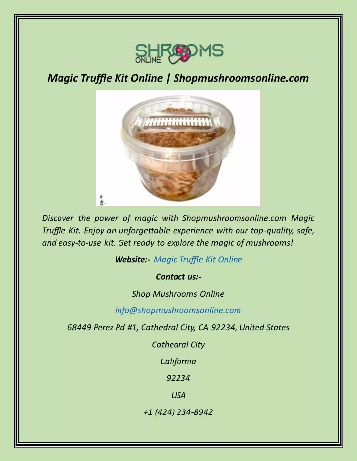 magic truffle kit online shopmushroomsonline com