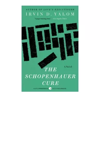 kindle book The Schopenhauer Cure: A Novel