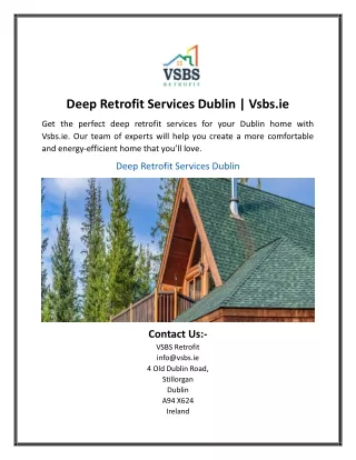 Deep Retrofit Services Dublin  Vsbs.ie