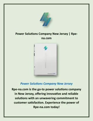 power solutions company new jersey rpe na com