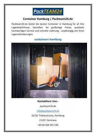 container hamburg packteam24 de