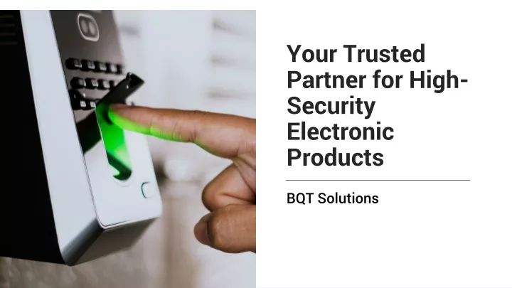 your trusted partner for high security electronic products
