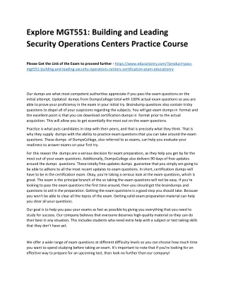 explore mgt551 building and leading security