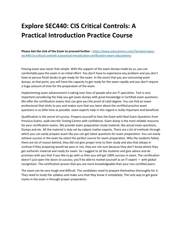 explore sec440 cis critical controls a practical