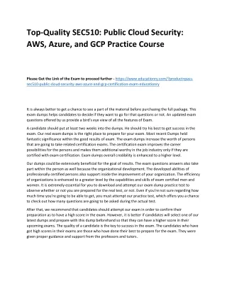 top quality sec510 public cloud security
