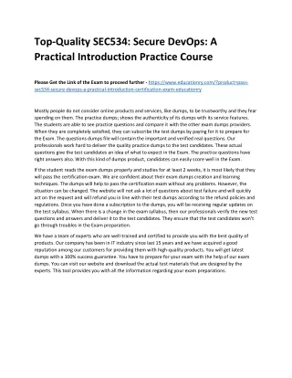 top quality sec534 secure devops a practical