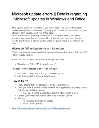 Microsoft updates in Windows and Office