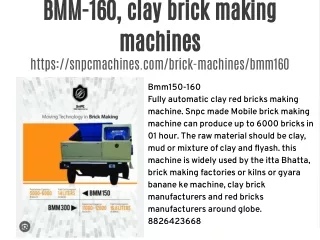 BMM-160, clay brick making machines