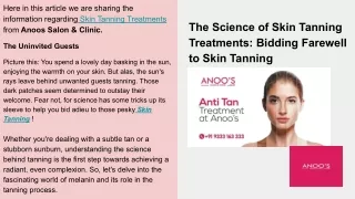 Skin tanning treatment
