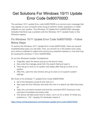 Error Code 0x8007000D