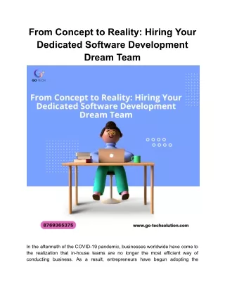 From Concept to Reality Hiring Your Dedicated Software Development Dream Team