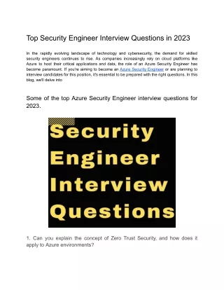 Top Security Engineer Interview Questions in 2023