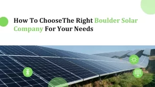 How To Choose The Right Boulder Solar Company For Your Needs