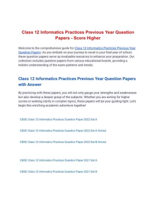 class 12 informatics practices previous year