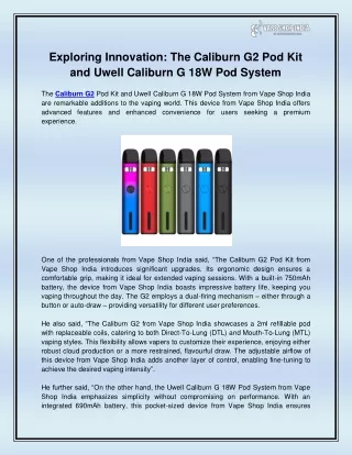 exploring innovation the caliburn
