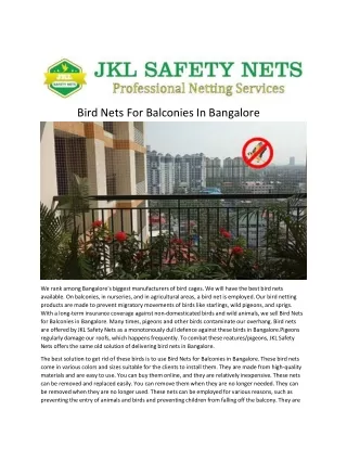 bird nets for balconies in bangalore