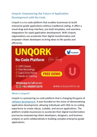 unqork empowering the future of application