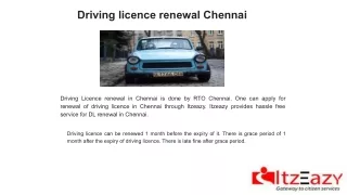 Driving licence renewal Chennai