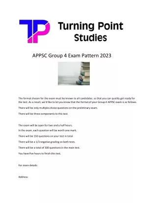 appsc gruop4 exam pattern