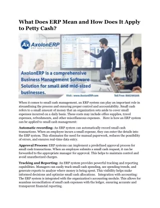 what does erp mean and how does it apply to petty