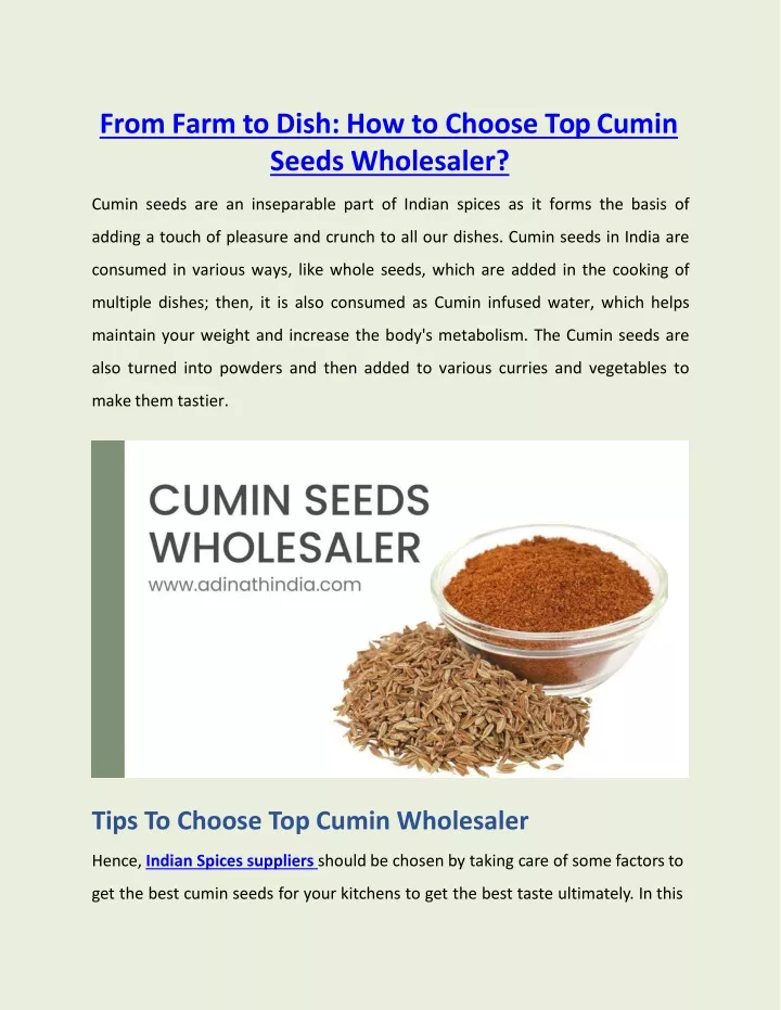 from farm to dish how to choose top cumin seeds