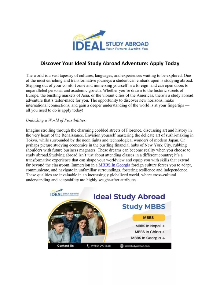 discover your ideal study abroad adventure apply